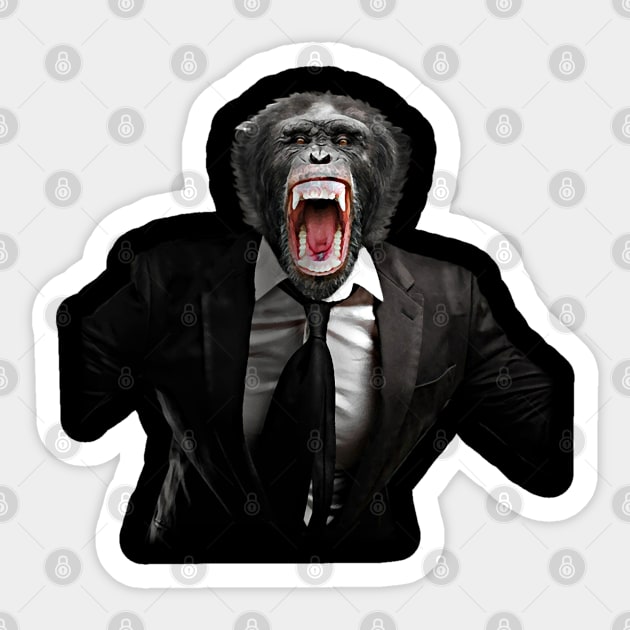 Monkey Suit Sticker by Alema Art